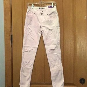 Woman’s Roxy Super Skinny Fit Size 7 pastel pink distressed jeans! Y2K